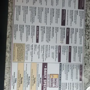 Menu, something for everyone (lunch, dinner side)