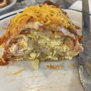 Cross section of international burrito