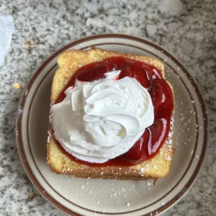 French toast strawberries and cream.