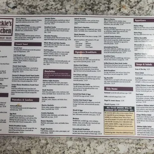 Menu, plenty of options for everyone (breakfast side)