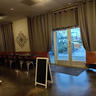 the inside of a restaurant