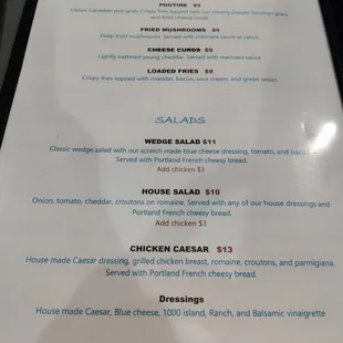 menu