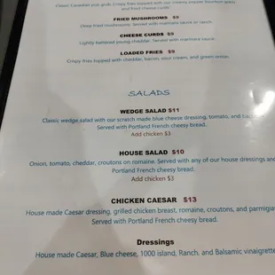 menu