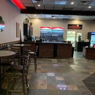 the inside of a restaurant