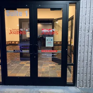 the entrance to the store