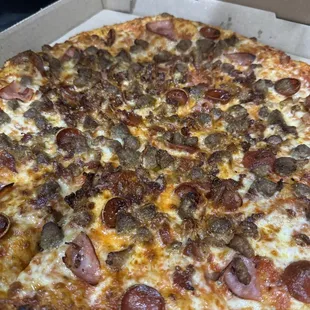 Meat lovers pizza