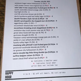 The Menu changes Daily.