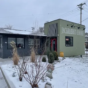 The exterior of Jackrabbit Coffee.