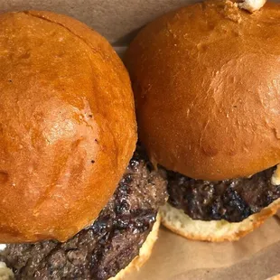 two burgers in a box