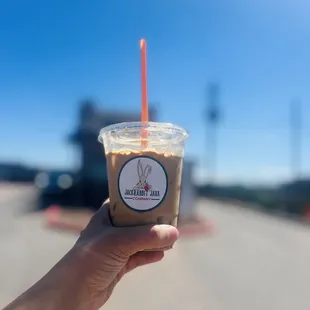 3 shots over ice with half and half.