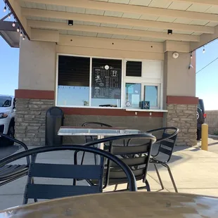 Walk up window with seating