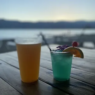 Cocktails on The Lake. Beautiful evening setting.