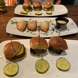 Jack&apos;s burger sliders and Empanadas