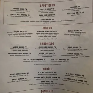 menu