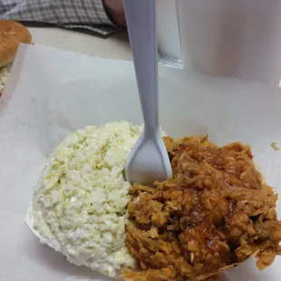 Bbq plate with slaw. Hush puppies still to come!