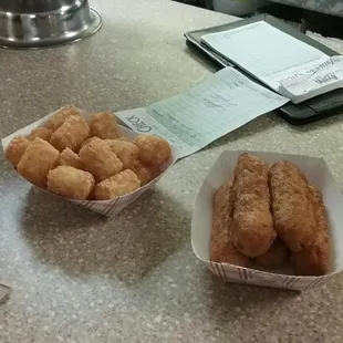 Tater Tots and Cheese Sticks