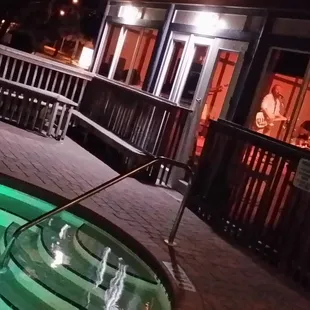 Enjoying some live music from across the way. The volume is much more enjoyable at this distance.