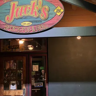 the entrance to the restaurant