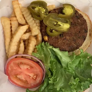 Veggie Burger with Jalapeños