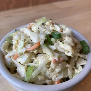 a bowl of coleslaw