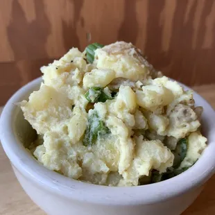 a bowl of potato salad