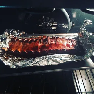 ows roasting pork in the oven