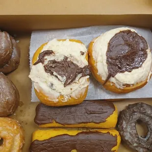 Chocolate yeast,  applesauce and chocolate donut. Reminds me of a old fashion just with good flavor, Chocolate iced long John's