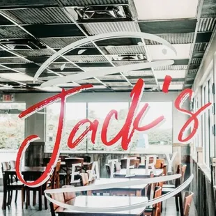 a view of a restaurant through a window