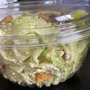 Definitely not romaine and no chicken.