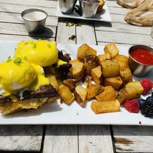 a plate of food on a table