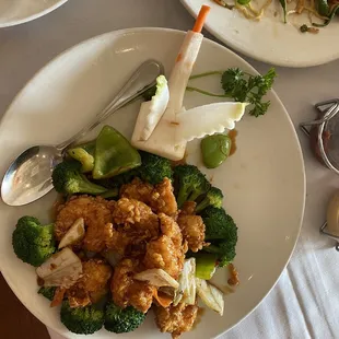 Generals Tso Shrimp Veggie Lo Mei