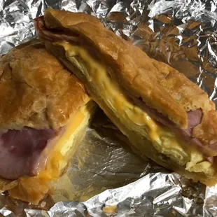 Ham, egg and cheese croissant