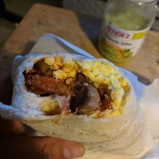 Hot Link and Sausage. You have the choice to have "no meat" up to 3 meats! Check them out! You can even order online! Jack's Git n Go