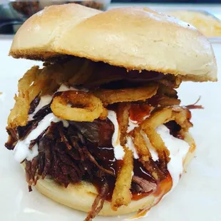 a pulled pork sandwich