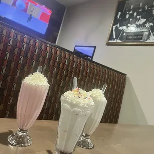 Strawberry vanilla birthday cake shakes