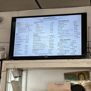 Full menu
