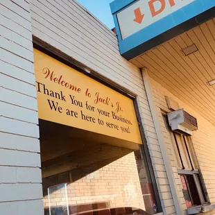 a drive thru sign