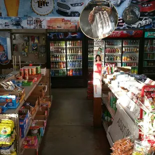 the inside of a liquor store