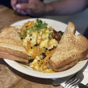 Loaded hash brown plate