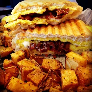 One of our Delicious Paninis and a side of our fried potatoes seasoned with our Deli Dust blend!