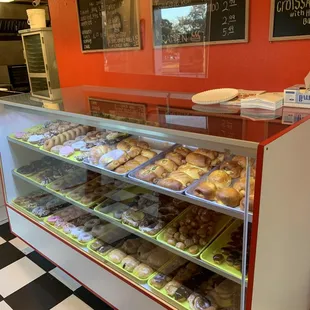 a display of various donuts