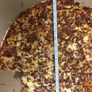 the size of the pizza