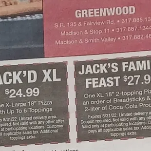 coups for jack's family feast