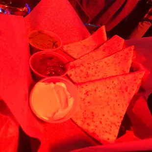 Quesadillas with pico de Gallo saur cream and