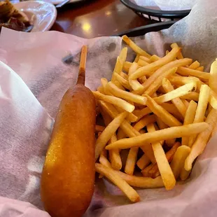 Corn Dog and Fries