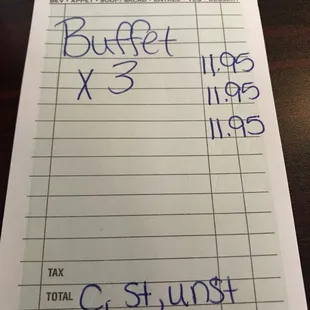 a check for a guest check