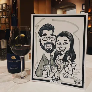 They had a caricature artist sketching guests as they enjoyed their dinner. So cute!