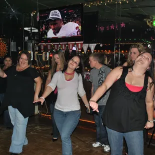 a group of people dancing