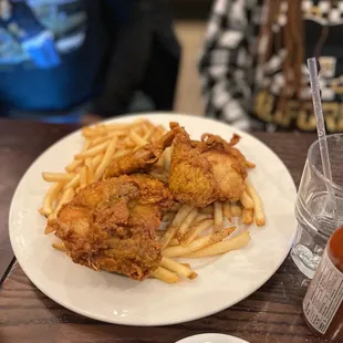Fried chicken and fries...my daughters favorite!