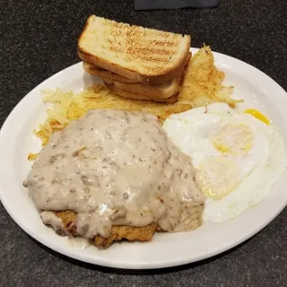 COUNTRY FRIED STEAK AND EGGS